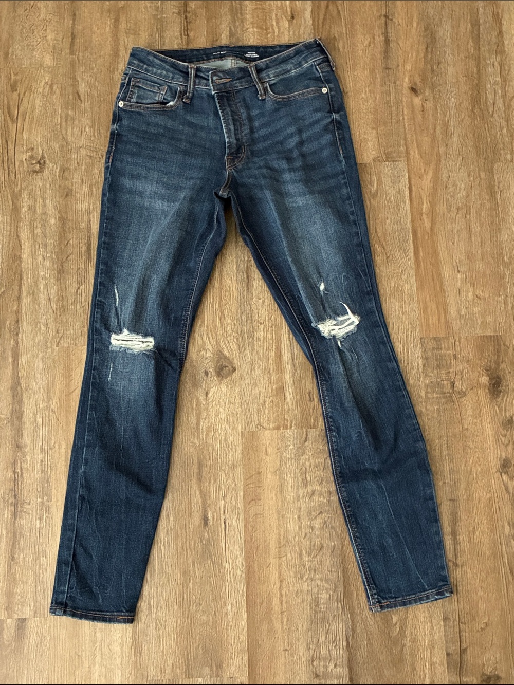 Old Navy Dark Blue Skinny Jeans with Knee Rips